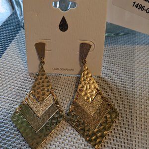 Gold Chevron Earrings